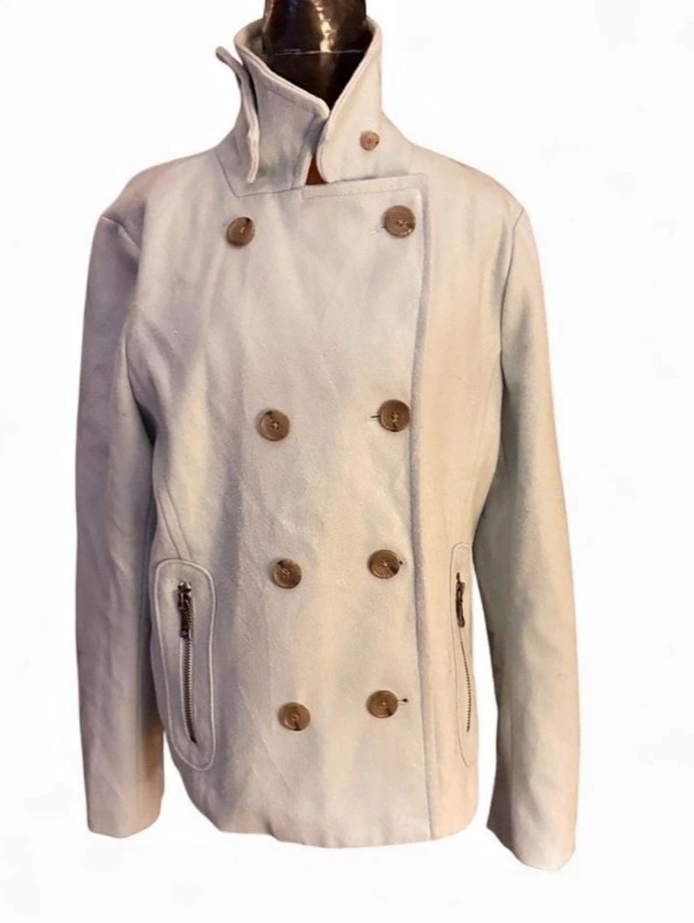 Banana Republic Double-Breasted Pea Coat in Pale Blue